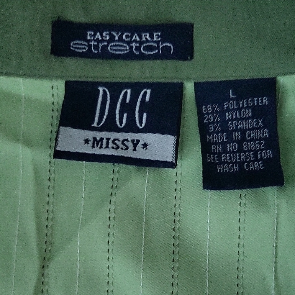 DCC Light Green Women's Button-Down Shirt - Picture 2 of 3